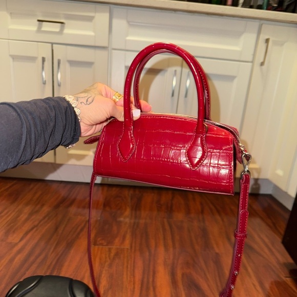 Mango Red Crocodile-Embossed Mini Bag - Picture 7 of 8
